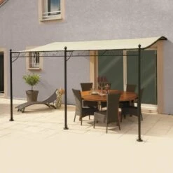 Tonnelle Adossée 4 X 3 M 11 Tonnelle Adossée 4 X 3 M -Le Jardin Parfai tonnelle adossee beige 4 x 3 m 5